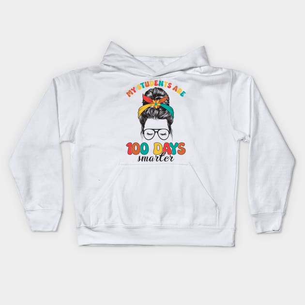 My students are 100 days smarter Kids Hoodie by sufian